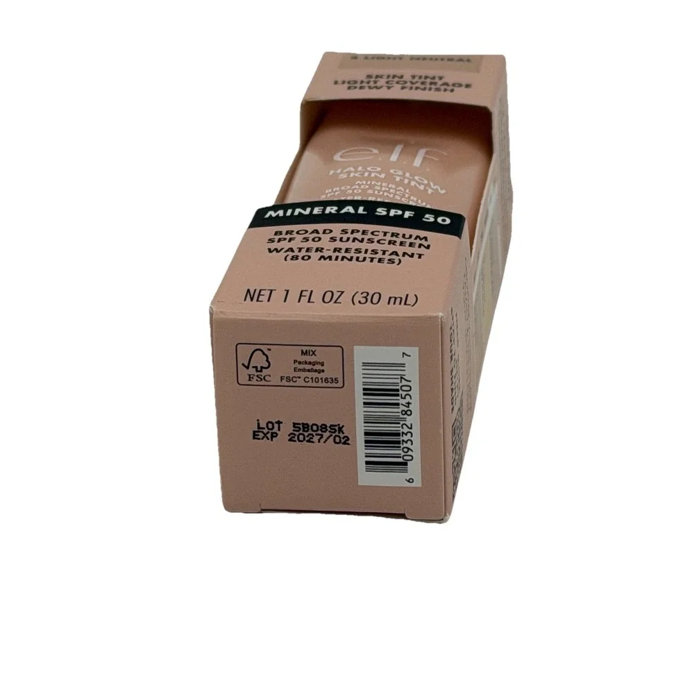 e.l.f. Halo Glow Skin Tint SPF 50, Tinted Moisturizer,‎ Light Neutral - Exp 2027